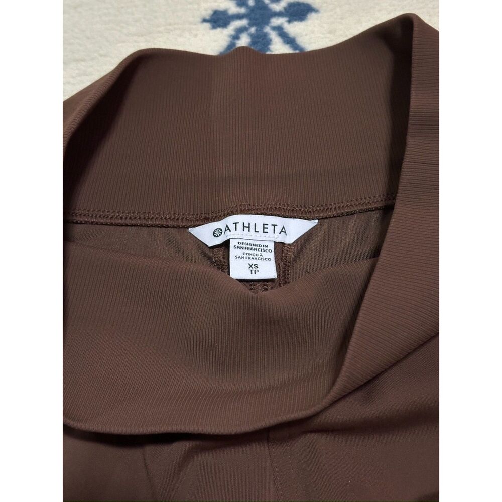 Athleta Venice Wide Leg High Waist Split Hem Trouser Lounge Pant - Brown - Picture 3 of 8